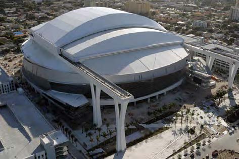 Retractable Roof at Marlins Ballpark  En-Fold® Retractable Awning by  Uni-Systems